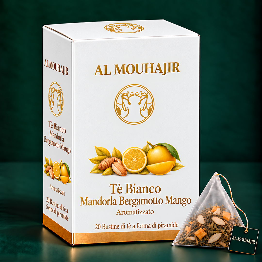 Tè Bianco Mandorla Bergamotto Mango – 20 bustine piramidali